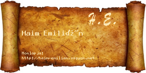 Haim Emilián névjegykártya